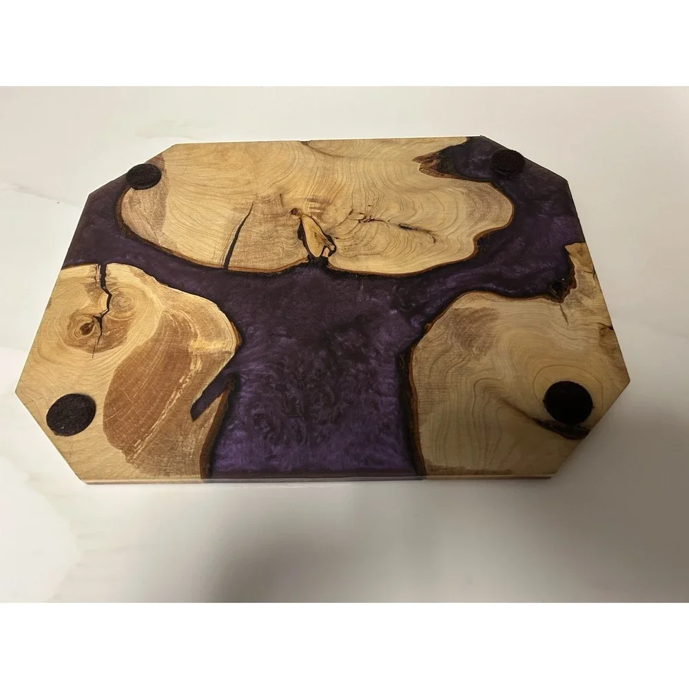 Olive Wood Epoxy Charcuterie Serving Board Home Decor 11x14